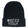 Okstar Wasted Youth Beanie Black Hat Hiphop Knit Beanie Unsex