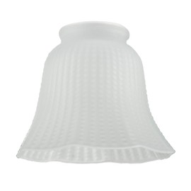 Westinghouse Lighting 8703840 4.4 cm Satin Corrugated Glass Bell Shade, White, 12 x 12 x 9.81 cm