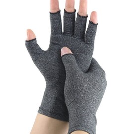 VERISSY 着圧手袋 手袋 サポーター 手首痛み 腱鞘炎 リウマチ 関節炎 バネ指 痛み軽減 指なし 指ぬき 衛生的 軽量 手の平 ケア (L)