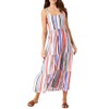 NIC+ZOE Women's Painted Stripes Tiered Maxi Dress, Pink Multi