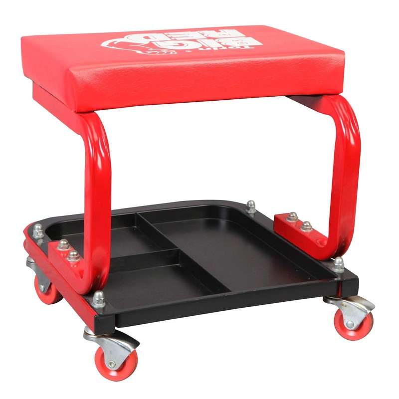 Torin TR6300 Red Rolling Creeper Garage/Shop Seat: Padded Mechanic Stool