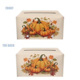 Tutolipy - Funda de tela para otoño, diseño de calabaza, diseño de Tisuuue, impermeable, de piel sintética, soporte para servilletas, rectangular, organizador facial