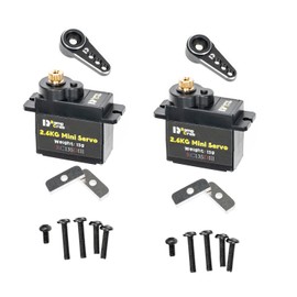 RampCrab Micro Servo with Servo Horn for FCX24, RC Car Model Parts, Upgrade Parts for Crwaler 1/24 Scale FCX24 Power Wagon Butcher & Max Smasher Big Foot Monster Truck, K5 (Black 2P)