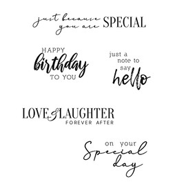 Sizzix Clear Stamps 5PK Sunnyside Sentiments #6 by Pete Hughes | 665408 | Chapter 3 2022, Multicolor, One Size