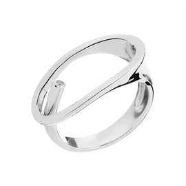 Silverly Women's 925 Sterling Silver Abstract Open Band Contemporary Statement Ring