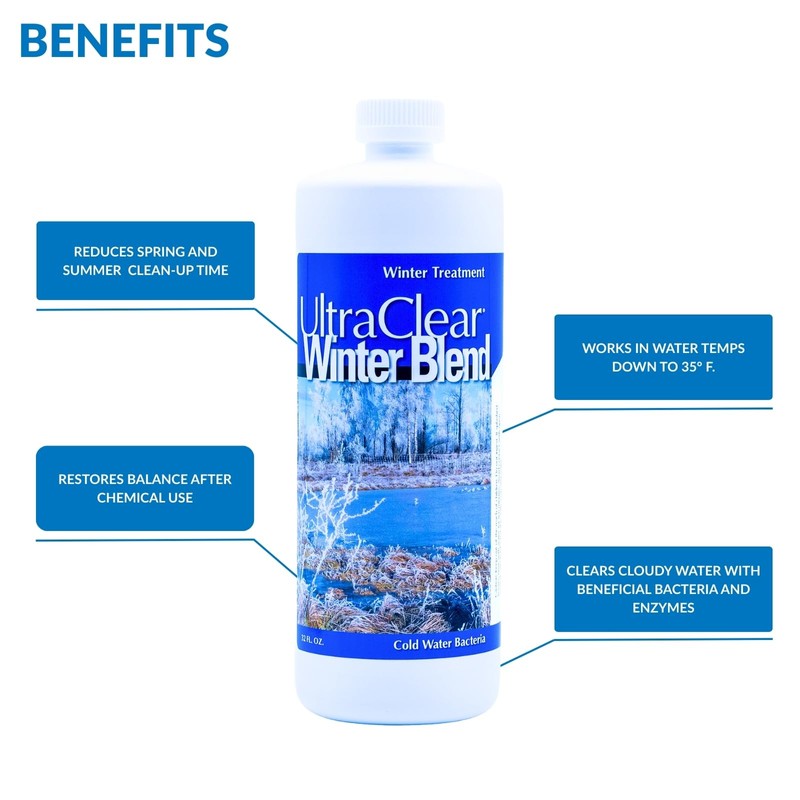 UltraClear Winter Blend Liquid 32oz – Natural Cold-Water Pond Clarifier