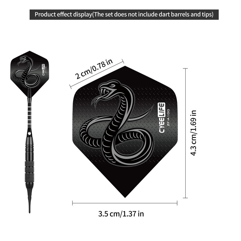 CyeeLife Dart Flights, 30 Sets 90 Pieces PET Standard Dart