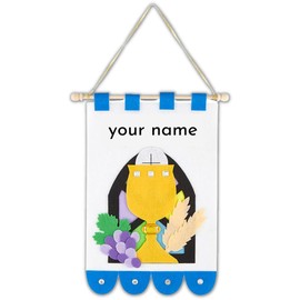 Needzo First Communion Banner Kit, Catholic DIY Craft for Girls and Boys, Includes Supplies and Instructions, 12" X 9"
