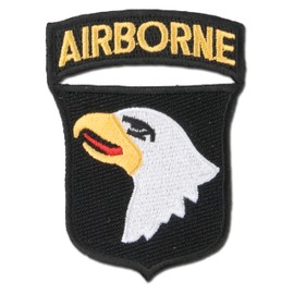 US Textile 101st Airborne Tab Badge, Red, black, white