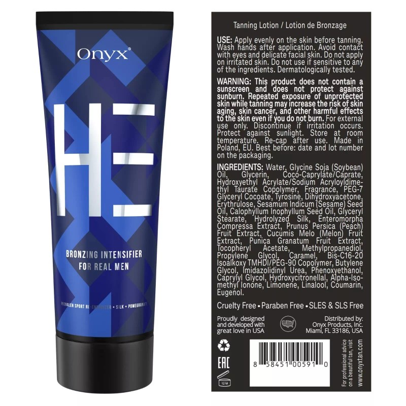 Onyx HE Tanning Lotion for Men - Indoor Tanning Accelerator
