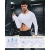 LWISMIL White Compression Long Sleeve Shirts for Men Athletic Workout