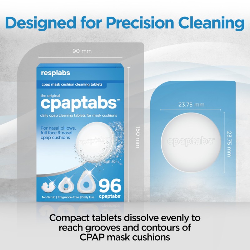resplabs CPAP Cleaning Tablets, 96 Pack - Effervescent Cleaner for