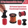 3 Packs Impossible Cone, 3D Printed Spiral Cone Fidget Toy,