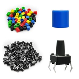 Gikfun 6x6x9mm Tact Tactile Push Button Momentary Micro Switch with Cap for Arduino (Pack of 50PCS) EK1852