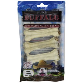Loving Pets Pure Buffalo 4-Inch Pressed Bully Bone Dog Treat, 5-Pack