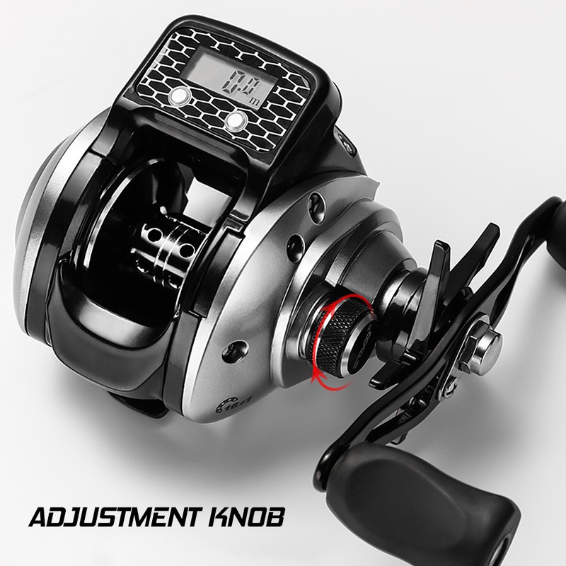 Digital Display Fishing Reel 6.3:1 16+1BB Baitcasting Reel with Larger