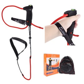 Archery Bow Trainer Draw Training Aid Device Strength Stretch Band Exerciser for Recurve Bow Compound Shooting Kids Adults Beginner Experts red-Blcak