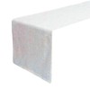 JYFLZQ White Iridescent Sequin Table Runner 12" x 108" Sparkly