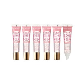 Ruby Kisses Broadway Vita-Lip Clear Lip Gloss (aceite de rosa mosqueta paquete de 6), fórmula ultra hidratante y calmante con aceites vitamínicos, aca