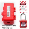 LEMSM Red Solid Power Cord Lock for Electrical Outlets