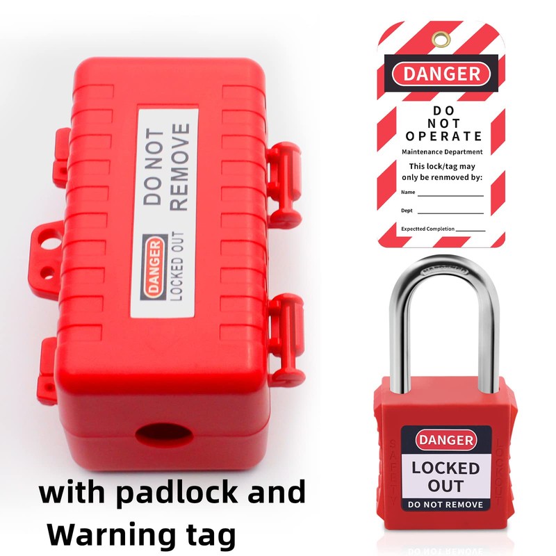 LEMSM Red Solid Power Cord Lock for Electrical Outlets