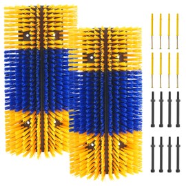 Large Size Livestock Scratching Brush Goat Scratcher Tool Full Massage Grooming Brushes with 8 Screws for Cow,Cattle,Cow,Sheep, Horses,Pigs