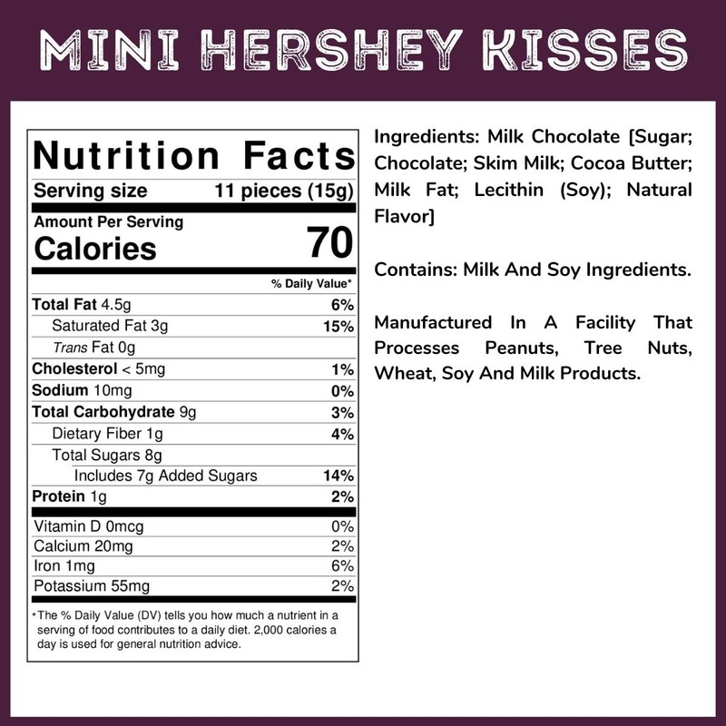 WinCrest Mini Unwrapped Hershey Kisses - 1.5 Lb Tub