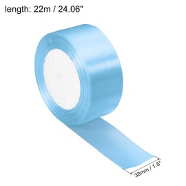 PATIKIL 1.5 Inch Wide 24 Yards Satin Ribbon, Single Side Solid Crafts Roll for Party Home DIY Wrapping Decoration, Sky Blue