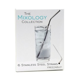 CKB LTD® Stainless Steel Drinking Straws Pack of 6 Reusable Washable NON-TOXIC