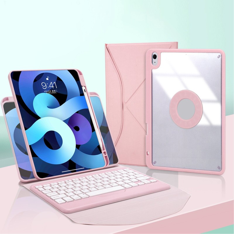 Vertical Keyboard Case Multi Angle Magnetic Clear Back Cover Detachable