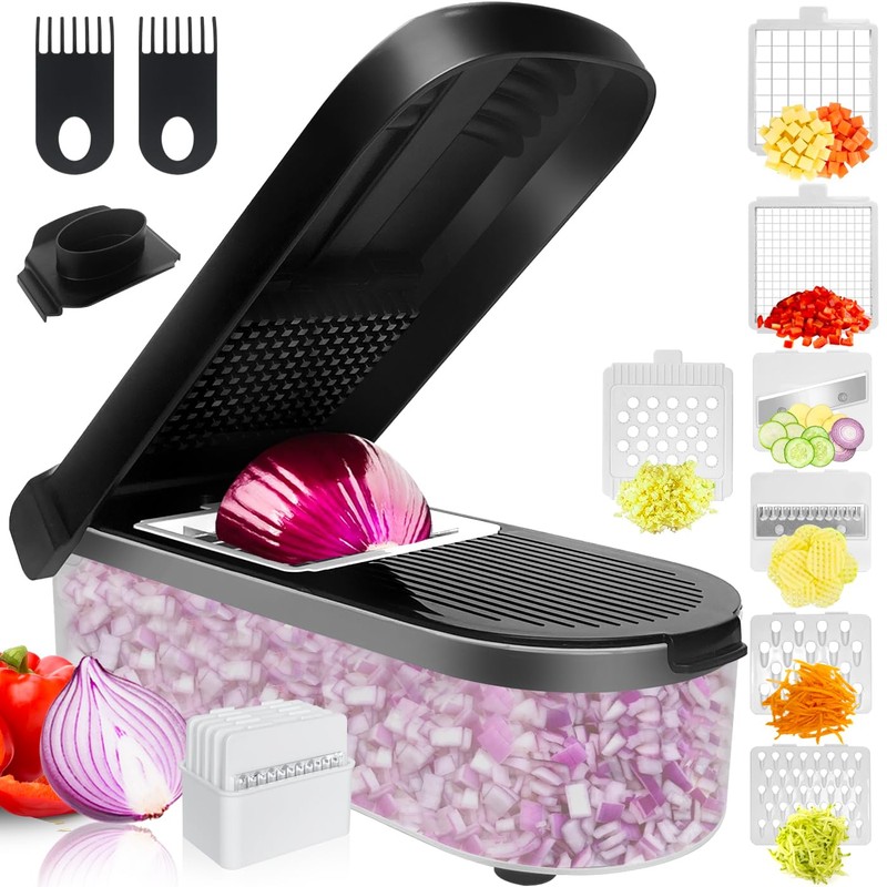 LHS Multifunctional Food Chopper - 10 in 1 Veggie Slicer,