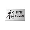 OFFORM DESIGN Sign "Bitte setzen Türschild 60x100 mm Aluminiumschild Edelstahl