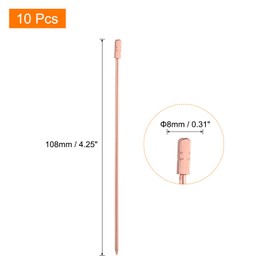 sourcing map 10Pcs Stainless Steel Cocktail Toothpicks, 4.25 Inch Metal Cocktail Picks Fruit Sticks Reusable Long Martini Picks Cocktail Skewers for Party Drinks Appetizer, Rose Gold Square