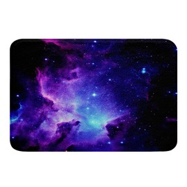 Feelyou Galaxy Bath Mats for Bathroom Non Slip Floor Mats Purple Blue Universe Starry Sky Bath Rugs Set Ultra Thick Soft Microfiber Outer Space Door Mats for Kitchen/Living Room Bedroom Decor 20"x32"