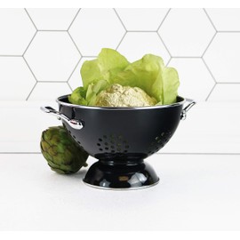 Calypso Basics by Reston Lloyd Powder Coated Enameled Colander, 1.5 Quart, Black