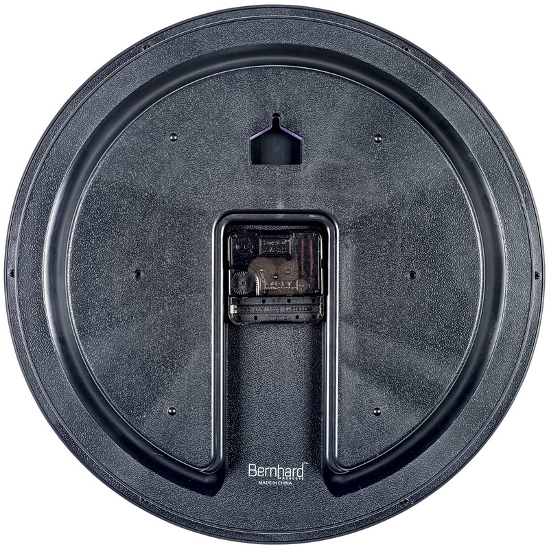 Bernhard Products Black Wall Clock, Large 13-Inch Silent Non Ticking