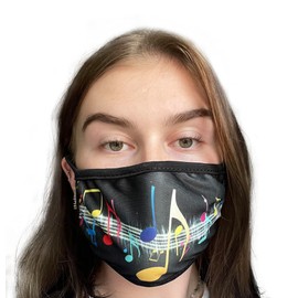 Komonee Adults Face Mask Washable Reusable Trendy Dustproof Musical Notes Cloth Mouth Cover Covering For Boys Girls Outdoors Indoors Childrens School Protection