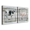 Renditions Gallery Farmhouse Collage Cow and Pig Wall Art, Premium