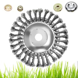 6 Inch Steel Wire Grass Trimmer Head, Rotary Wire Brush Weed Trimmer Head Indestructible Weed Trimmer Head for Gardening Lawnmower Moss Grass Rust Removal