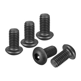 DTGN 3/8"-16x3/4" Button Head Socket Cap Screws - 5Pack - Good for Road Bicycle, Mountain Bike, Auto, Motorcycle - 304 Stainless Steel Black Oxide - Hex Socket Drive Fasteners