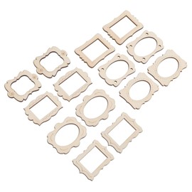 EXCEART 40pcs Photo Frame Wooden Picture Craft Frame Desktop Accessories Wooden Picture Frames Wood Crafts Mini Picture Frames Wood Picture Frame Woodsy Decor DIY Material Chip Household