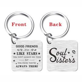 SOUSYOKYO Gifts for Friends Female, Best Friend Keychin for Women Girls Unique, Soul Sister Gift Ideas, Amazing Friend Birthday Stuff, Good Friendship Key Chian for Woman, Mother's Day Friend Present