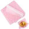 100 PCS Dry Waxed Deli Paper Sheets, 12x12 inch Sandwich Wrapping Pink Checkered, Greaseproof Food Basket Liners for Burger, Wax Paper Sheets for Wrapping Bread，Lunch，Party, BBQ