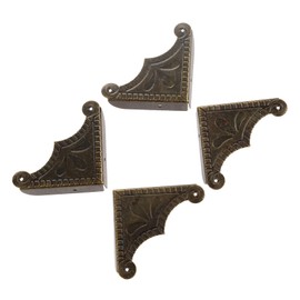 コーナー アンティーク ボックスコーナー 金物 三辺 黒 ボックスの足 プロテクター 木箱装飾 パーツ材料 DIY 手芸 手作り 装飾 ネジ付き 4個入り