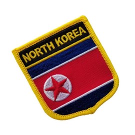 Parche bordado con la bandera internacional de Corea del Norte, parches tácticos para planchar o coser en el emblema, 2 piezas (Corea del Norte)