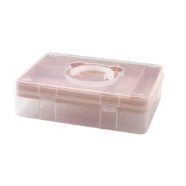 QYEYWJ Storage Case, 2 Tier Storage Box, Clear Case, Stationery Storage Case, Needles and Thread Storage, Desktop Storage Box, Multi-functional, Small Storage Case, Small Storage Box, A4 Box, Plastic,