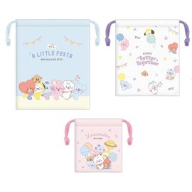 BT21 Drawstring Pouch, 3-Piece Set, LITTLE FESTA LINE FRIENDS