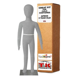 Child Mannequin (3 Year Old) by Voicebooster Speak Out - Flexible, Bendable, Poseable Standing Model with Adjustable Arms - Soft Foam Dress Form for Costumes, Clothing Display, Sewing - Grey