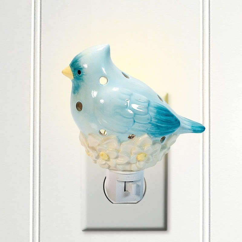 Current Bluebird Magnolia Nightlight- Ceramic 5 1/2" Plug in Light,