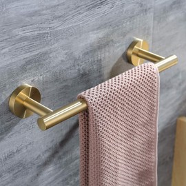 Hoooh 12-Inch Towel Bar Stainless Steel Hand Towel Holder for Bathroom or Kitchen Wall Mount, Brushed Gold, A100L30-BG